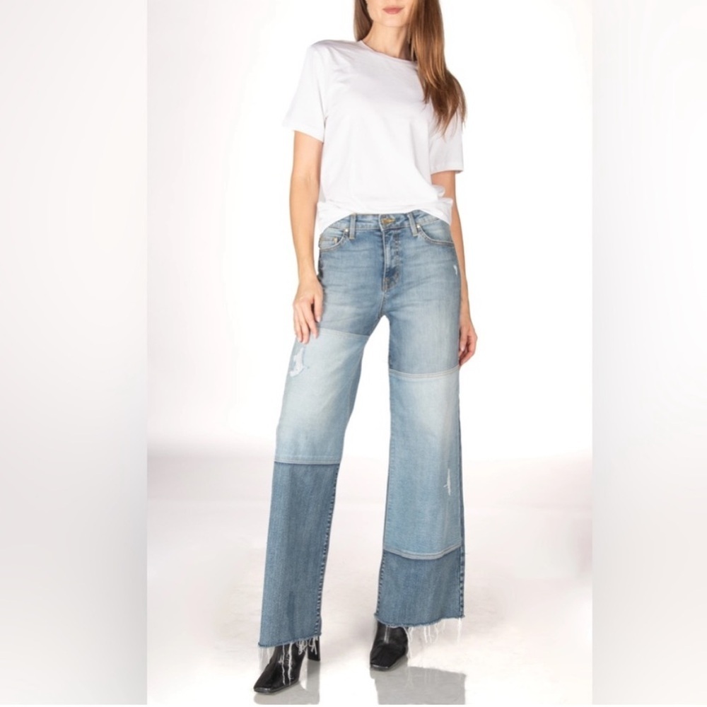 NWT Anthropologie Fidelity Denim Ziggy Oversized Full Wide Leg Jeans Size 30